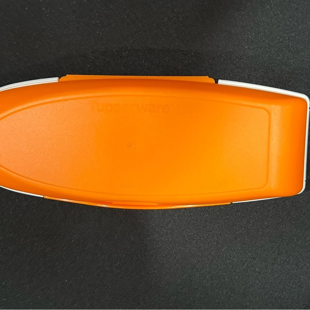 NWOT Tupperware Sleek Orange & White Pencil Case